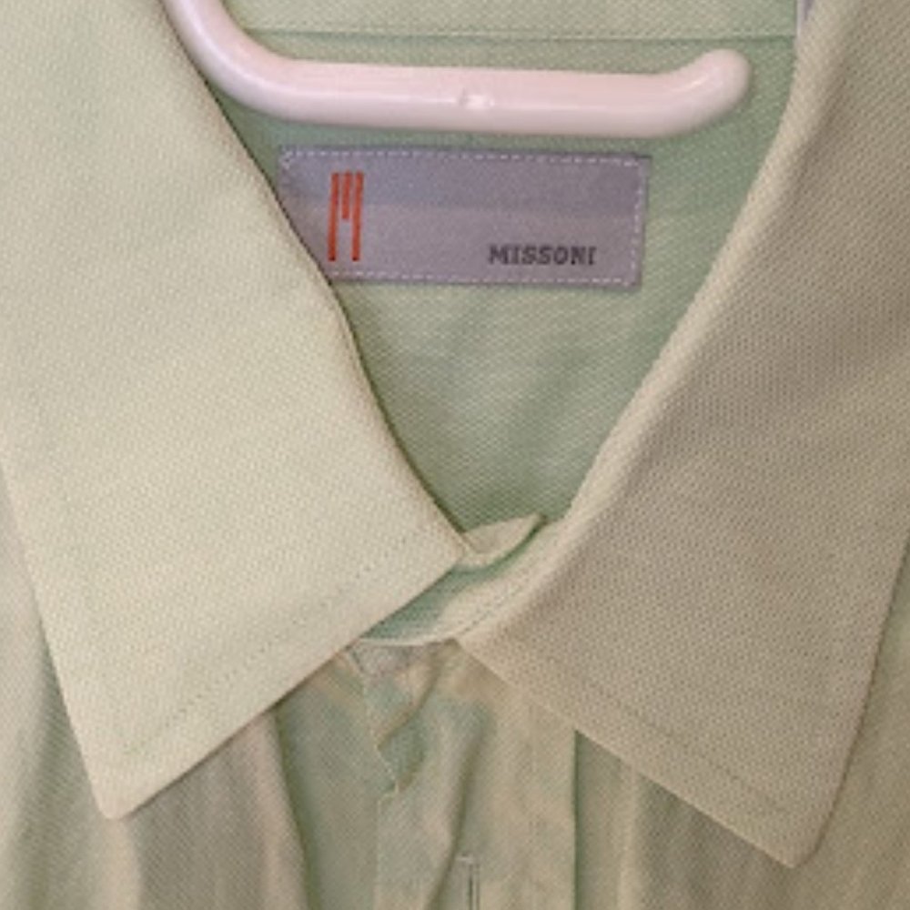 Early M Missoni pale green cotton shirt 16"